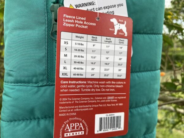 Chaqueta para Perros Coleman -Talla XS - Imagen 4